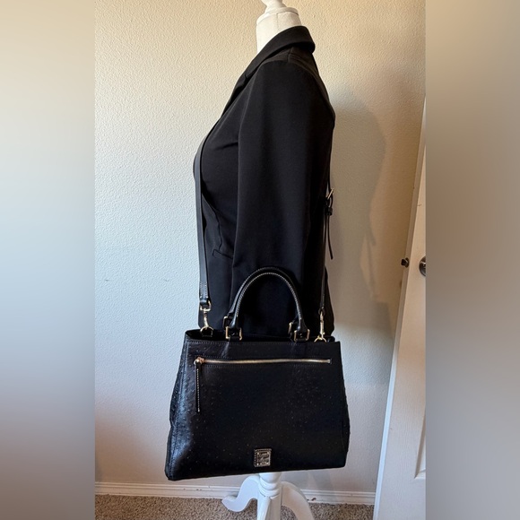 Dooney & Bourke Black Ostrich texture Leather Handbag - Picture 13 of 16
